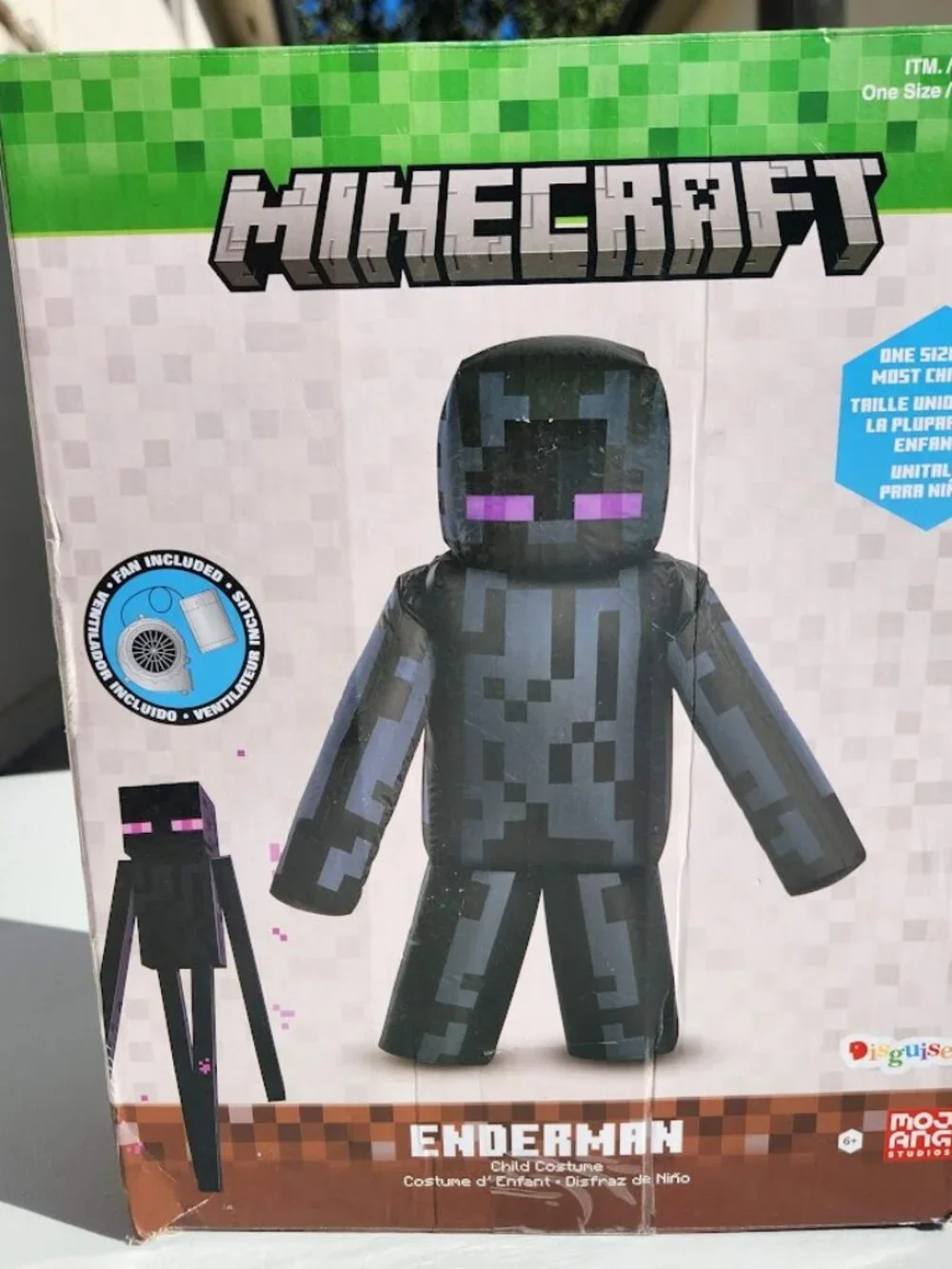 Minecraft Children's Kids Enderman Inflatebale Costume FABRIC ONLY Zipper closur